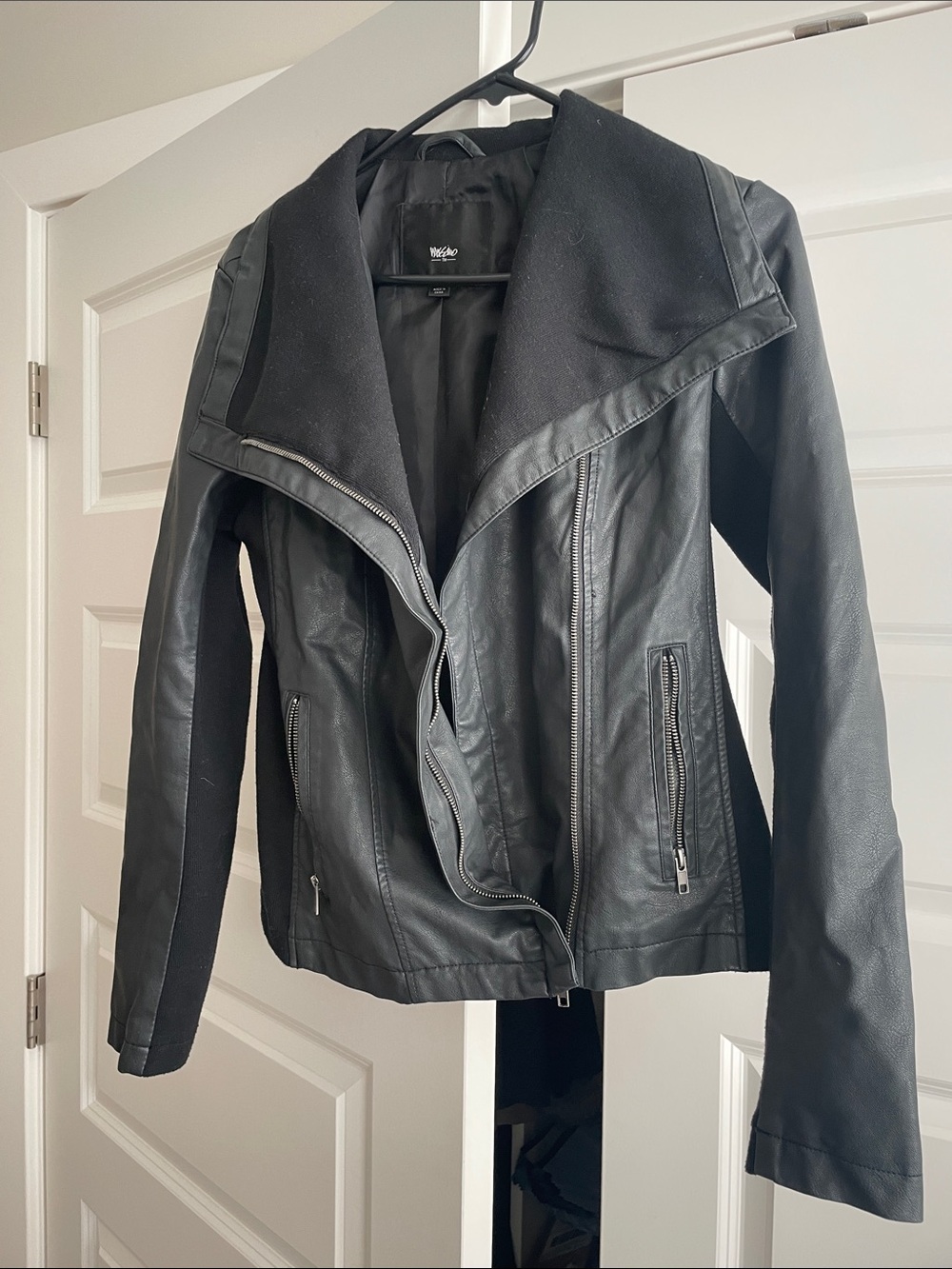 Mossimo black  Faux Leather Asymmetric Moto Jacket